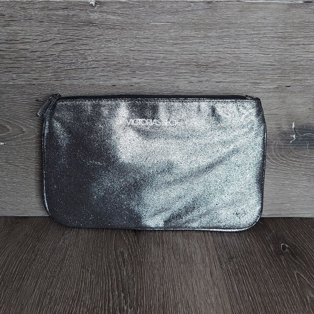 Victoria's Secret Silver Metallic Makeup Bag